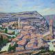 Vista de Alabarracin pintada al óleo