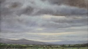 Cielo nublado pintura al pastel