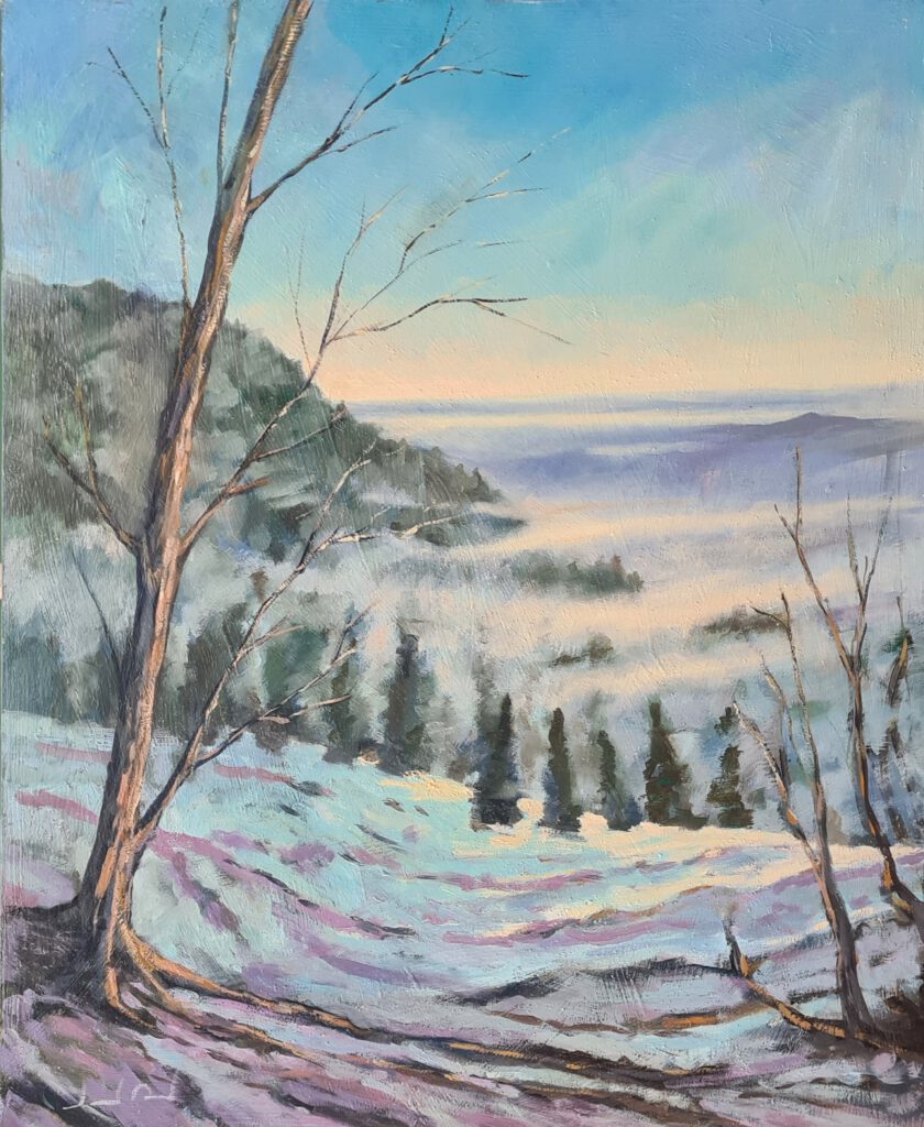 Paisaje con bruma matinal