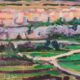 Vista de Cantavieja en el Mestrazgo pintada con acrilico y óleo
